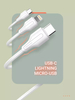 Kabel do szybkiego ładowania USB-A / micro-USB 1m 2,1A biały LS541M