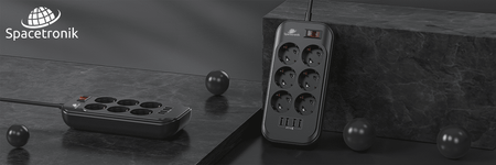 Listwa zasilająca Spacetronik SR-204 6x AC z ładowarką 4x USB 3.4A Auto-id