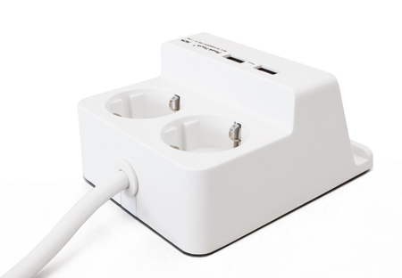 Listwa zasilająca z podstawką 2x 230V i 2x USB 2,5A PeakTech 3125