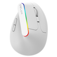 Bezprzewodowa mysz pionowa Delux M618C RGB biała