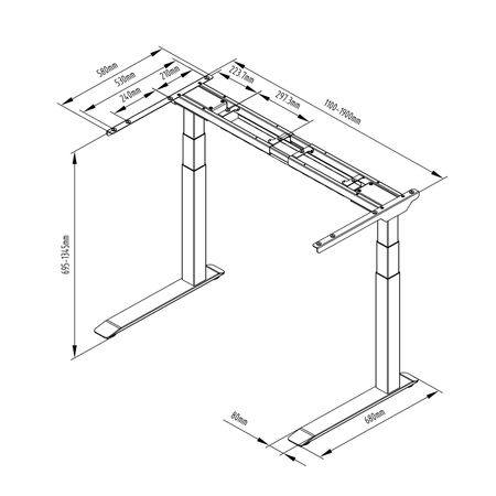 Stelaż biurkowy do biurka Spacetronik SPE-233W