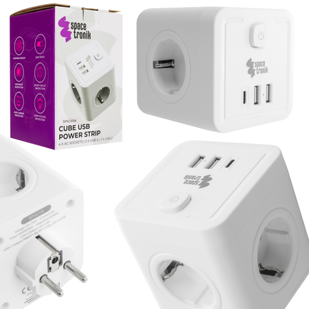 Listwa zasilająca 4xAC 2xUSB 1xUSB-C SPS-C03W