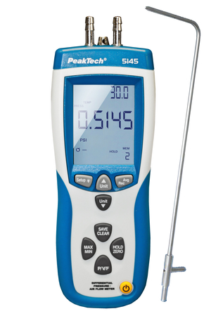 Miernik Różnicy Ciśnień Anemometr z USB PeakTech 5145