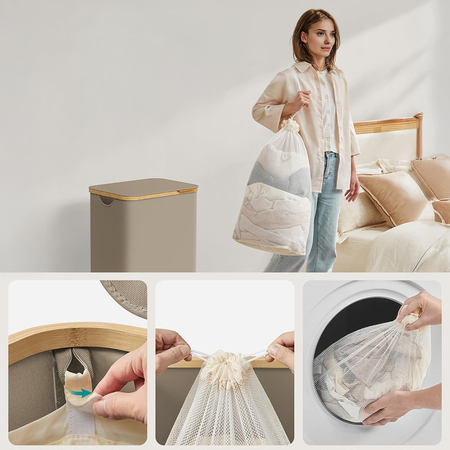 Kosz na pranie 90L 1 komorowy beżowy