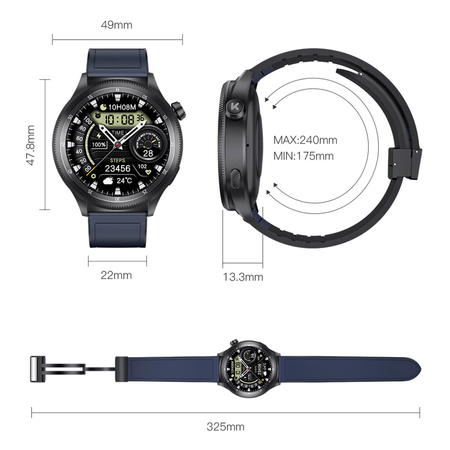 Smartwatch Kumi Gear GT3 111 Trybów SPORT Srebrny