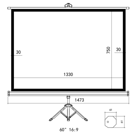 Ekran Projekcyjny Zwijany na Statywie Spacetronik 60" cali Idealny do Kina Domowego i Prezentacji Biznesowych