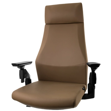 OUTLET Fotel ergonomiczny biurowy z podłokietnikiem 4D Spacetronik GUNNAR brązowy