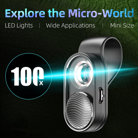 Digitales Mikroskop Telefonobjektiv 100x LED