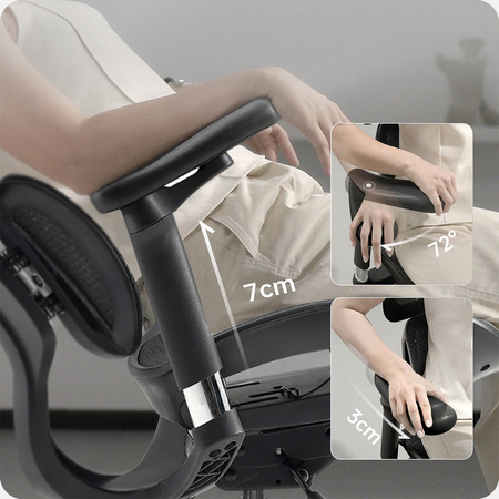 Ergonomiczny, czarny fotel biurowy do biurka - REGULACJA 4D - Spacetronik SPRINGLE 22