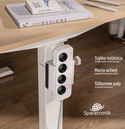 Spacetronik SPB010B Steckdosenleistenhalter