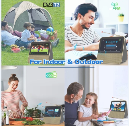 Telewizor mobilny OUTLET T2 z radiem DAB  7" super Audio DSP Touch screen