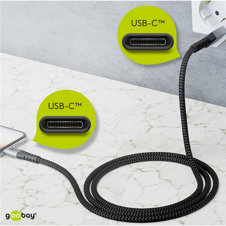 USB-C 2.0 480 Mbps Kabel Goobay TEXTIL 1m