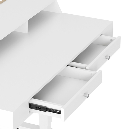 Mobile Singlel-Motor Sit-Stand Desk with Divider