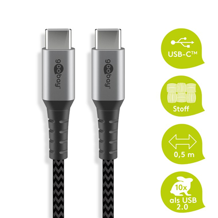 USB-C 2.0 480 Mbps Kabel Goobay TEXTIL 1m