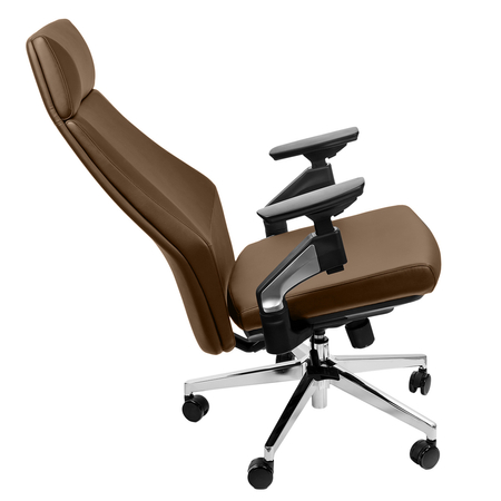 Fotel ergonomiczny biurowy z podłokietnikiem 4D Spacetronik GUNNAR brązowy