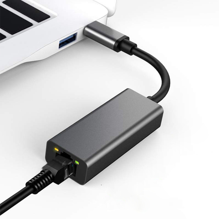 Adapter USB-C na gniazdo RJ45 SPU-A04 czarny - zdjęcie 2