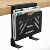 Boczny organizer do biurka na zacisk 25×25×9 cm z haczykami czarny