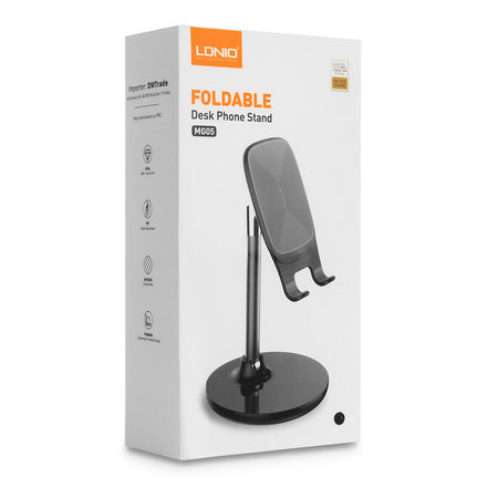Stojak z uchwytem do telefonu lub tabletu metalowy czarny LDNIO MG05