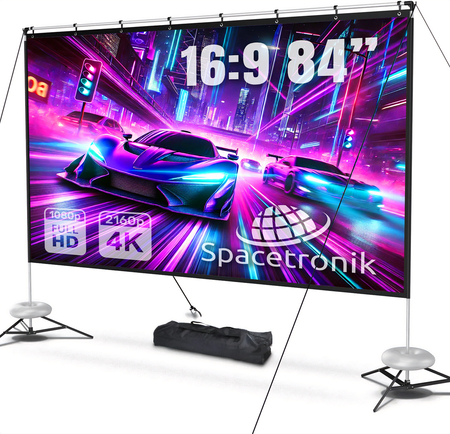 Przenośny Ekran Projekcyjny Spacetronik 84" cali Idealny do Kina Domowego i Plenerowego