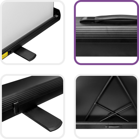 Rozwijany Ekran do Projektora Podłogowy SST Premium 120 cali 4k 16:9