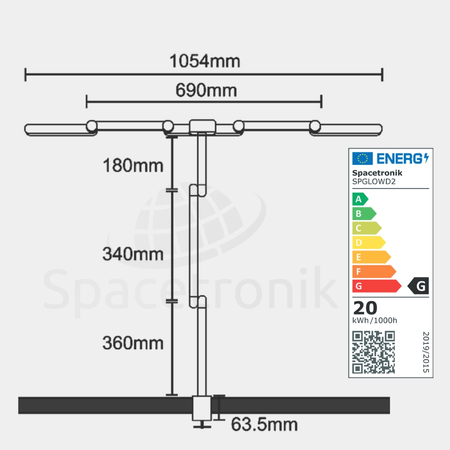 Elektryczne biurko Spacetronik Moris 121WO 120x60