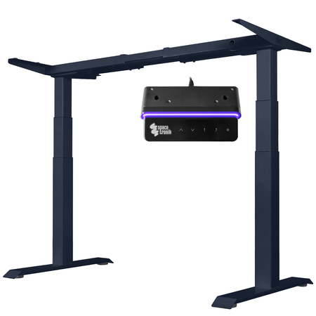 Biurko regulowane Vegard elektryczne dwusilnikowe MDF granatowo-złote