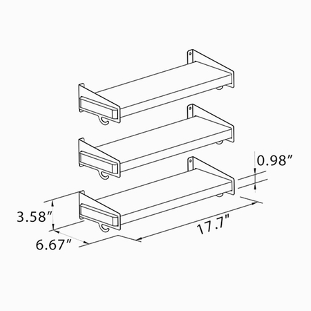 Spacetronik SPB-134L Wandregal 3 Stk.