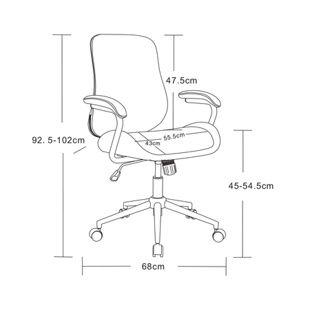 Krzesło biurowe obrotowy Spacetronik MIA - szare