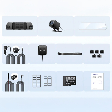 Wideorejestrator w Lusterku 4K 2CH WiFi GPS AZDOME PG17Max