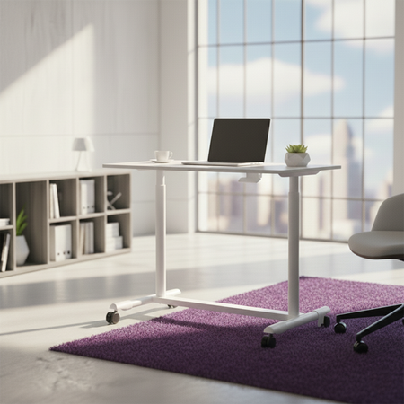 Buddy 04 verstellbarer Rolltisch weiß - zdjęcie 2