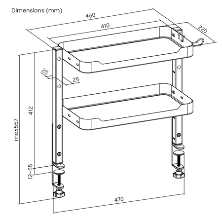 Nadstawka biurkowa Spacetronik SPB-115B Outlet A