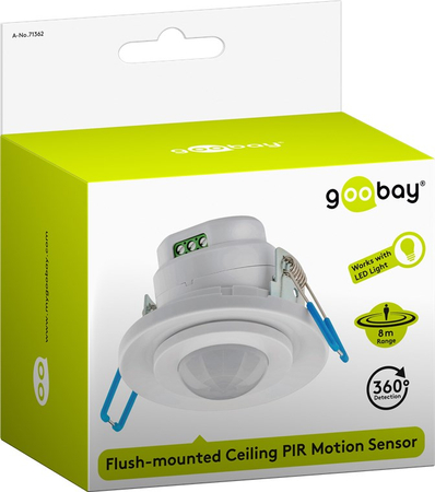 Deckenmontierter IR-Bewegungsmelder Unterputz 360st 8m Goobay