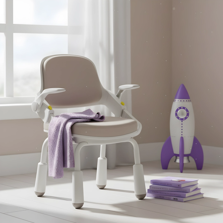 Zestaw dla dziecka regulowane biurko 112×60 z półką + ergonomiczne krzesło Spacetronik XD - zdjęcie 2