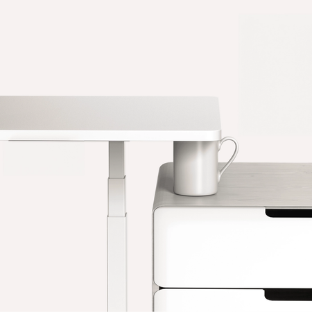 Zestaw cztery biurka elektryczne Spacetronik z krzesłami Doris 11