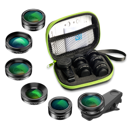 Apexel Objektive und Filter für Smartphone 6in1 DG6V2