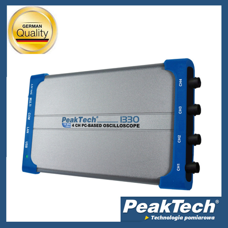 Oscyloskop PC 4-kanałowy USB LAN 100 MHz 1 GSa/s PeakTech 1330