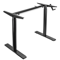 Manual Height-Adjustable Desk Frame Black