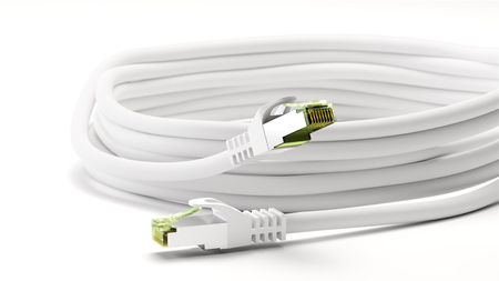 Kabel LAN Patchcord CAT 8.1 S/FTP cert. GHMT MIEDŹ biały 3m