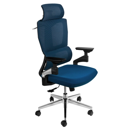 Krzesło biurowe ergonomiczne Spacetronik BARD niebieskie OUTLET