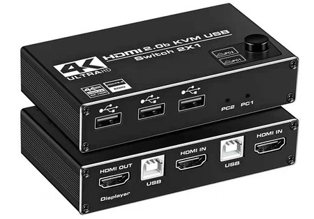 Przełącznik Switch KVM USB + HDMI 2/1 Spacetronik SPH-KVM22