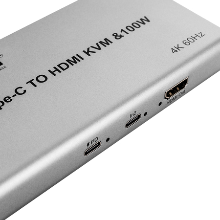 Adapter USB-C do HDMI KVM 100W 4K 60Hz Spacetronik SPU-M17