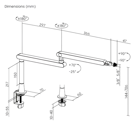 Studyjny biurkowy statyw do mikrofonu Low Profile Spacetronik SPA101B