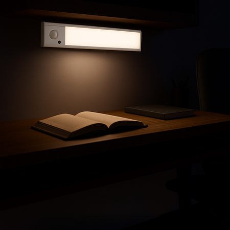 Bezprzewodowa lampa LED Czujnik ruchu 20cm Srebrna - zdjęcie 2