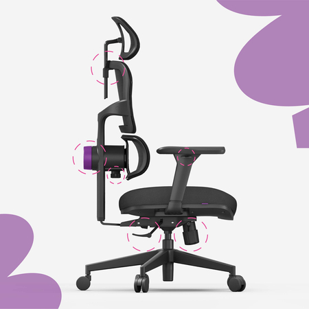 Ergonomiczny fotel Spacetronik LUMBO 33 Czarny Outlet B+