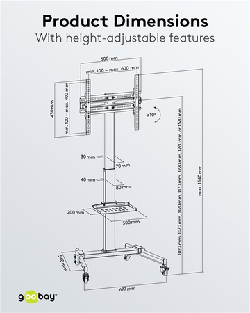 Goobay BASIC CART L 37"-70" TV-Ständer 35kg