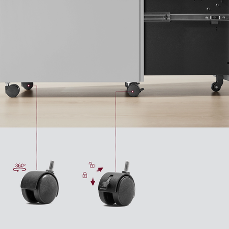 Zestaw do nowoczesnego biura: biurko elektryczne + fotel + szafka