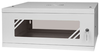 Szafa RACK 19'' 4U 450mm SZARA Szklane drzwi