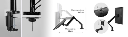 Monitorhalterung Spacetronik SPA-G161 schwarz