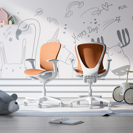 Ergonomiczne krzesło dziecięce do biurka pomarańczowe Spacetronik XD SPC-XD02O