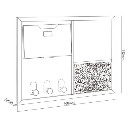 Tablica ścienna trójdzielna Combo SPB201 60x45 Outlet B+